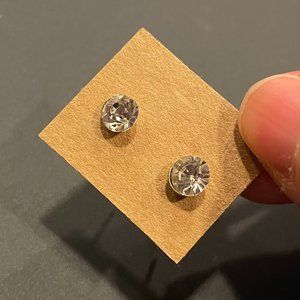 Faux Diamond Crystal Stud Earrings
